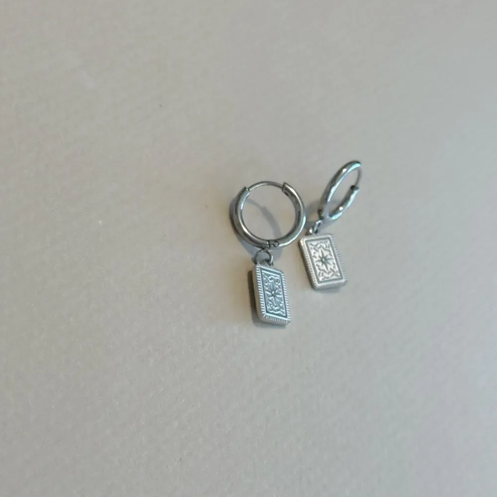 Silver Hoop Earrings  M1281